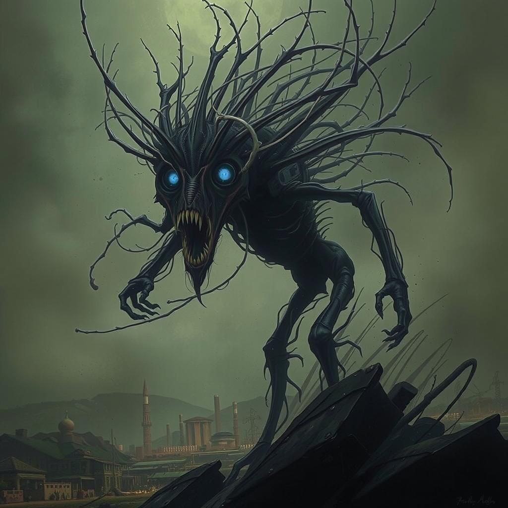 Banshee in Biomechanical Sci-Fi Noir Style