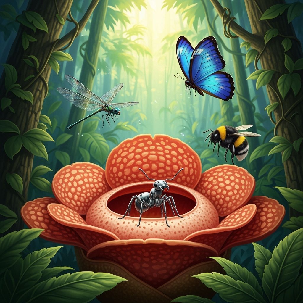 Robotic Ant in Rafflesia Flower with Insects