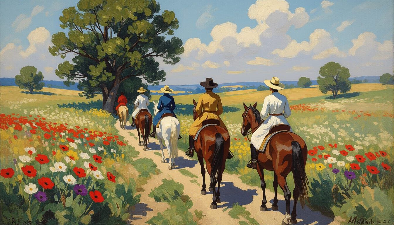 Full Moon Garden Entrance: An Impressionist Painting