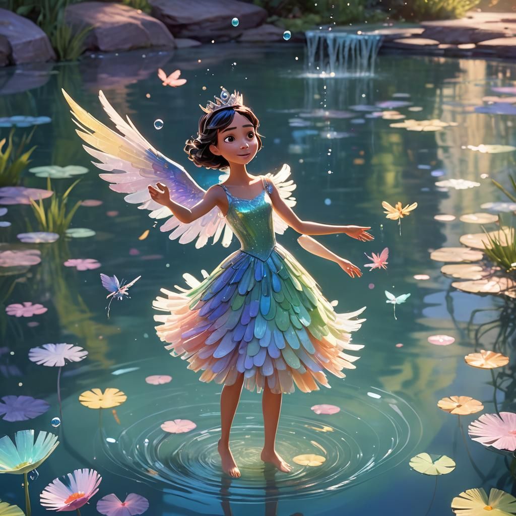 Pixar-Inspired Water Fairy Concept Art