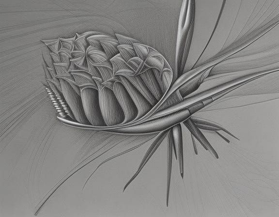 Surreal Insect in Hyperdetailed Pencil Drawing