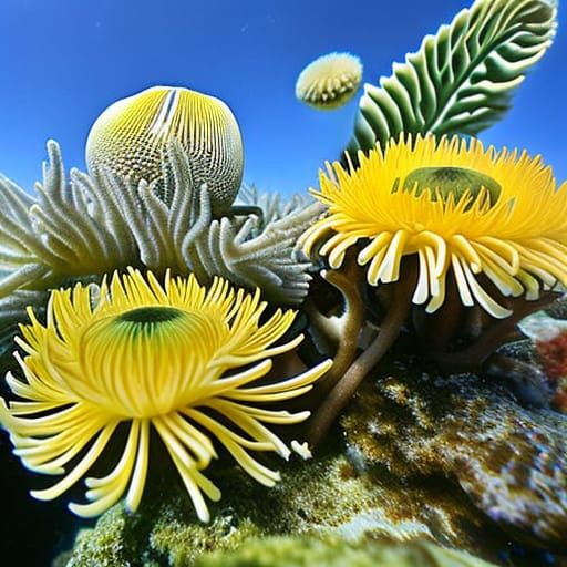 Ernst Haeckel Sea Anemones in Surrealist Style