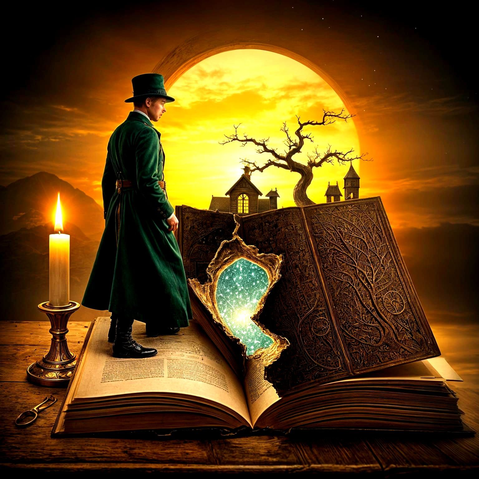 Surreal Book Portal to Fantasy Dreamland