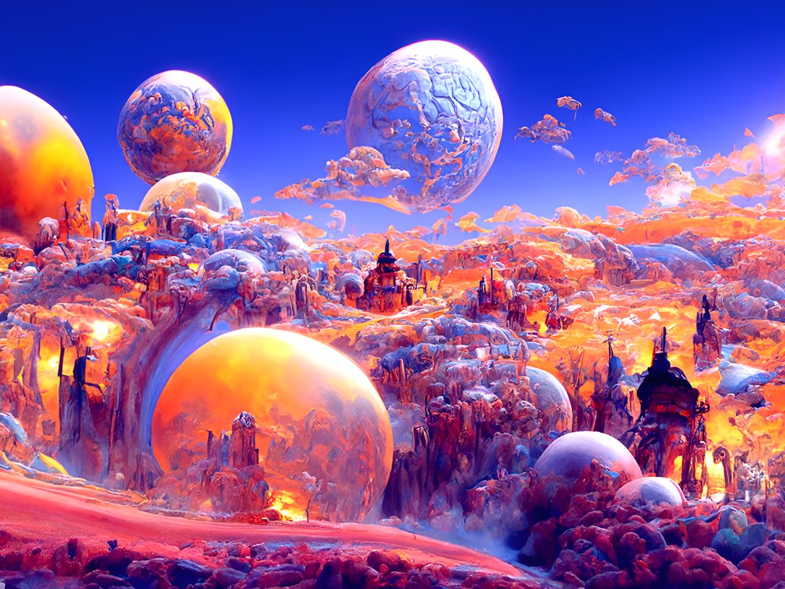 Discworld from Hubble Telescope in Ghibli Style