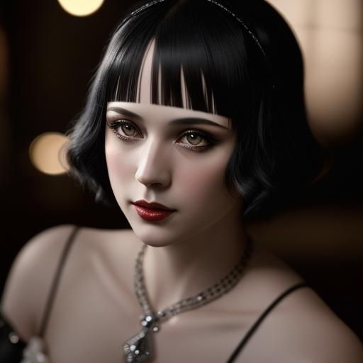 1920s Flapper Portrait with Dramatic Lighting