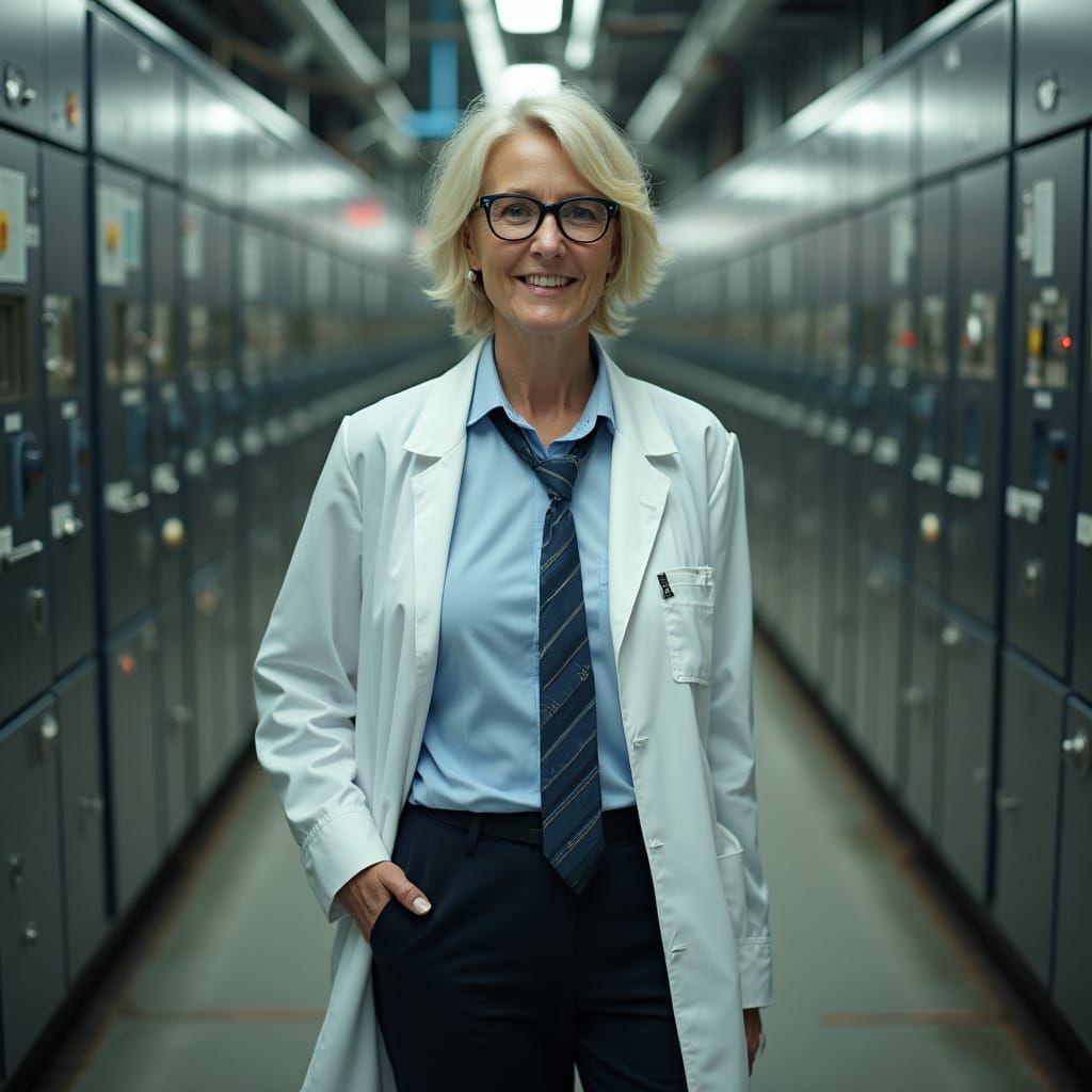 Hyperrealistic Portrait in a Nuclear Power Plant