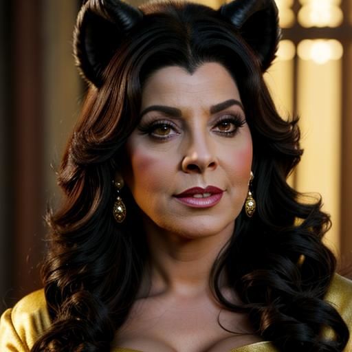 Deana Troi as Belle with Chimera Beast