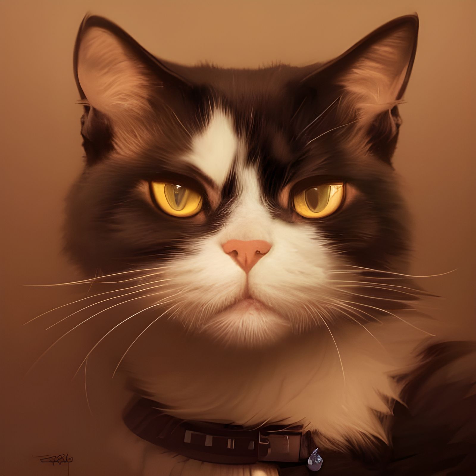 Detailed Cat Portrait with Dynamic Lighting