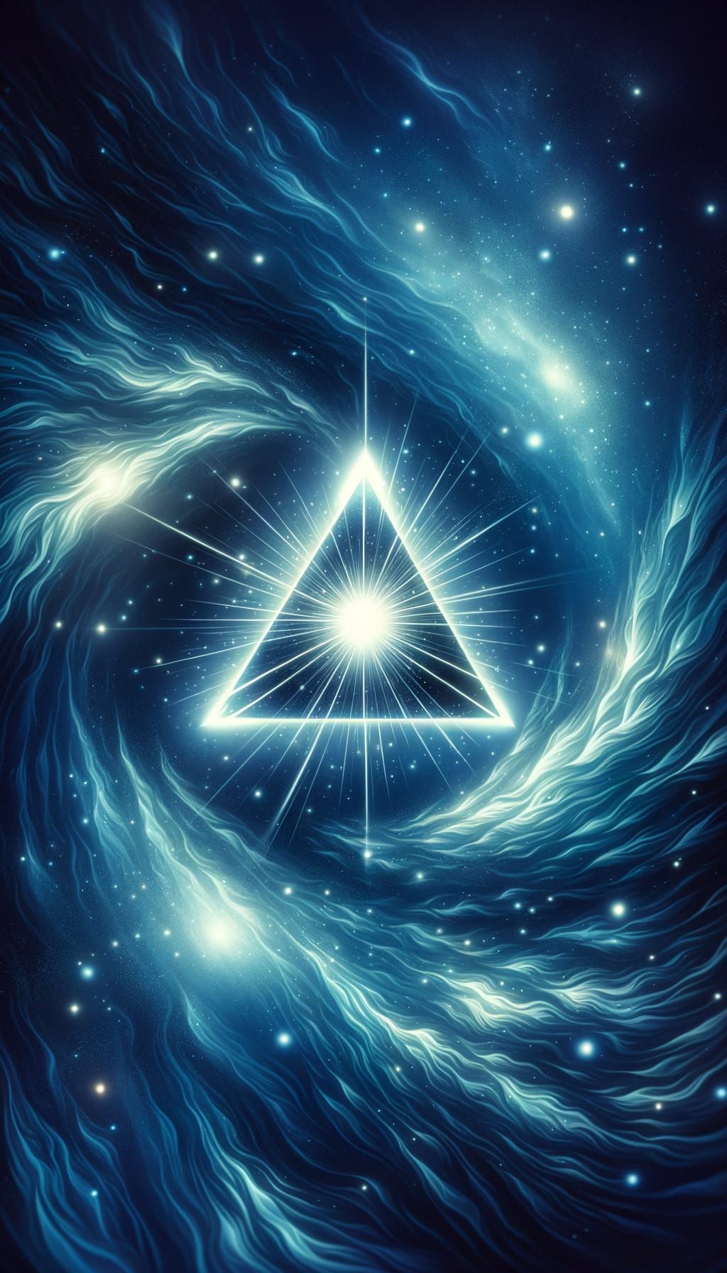 Abstract Triangle of Ever Light in Deep Space