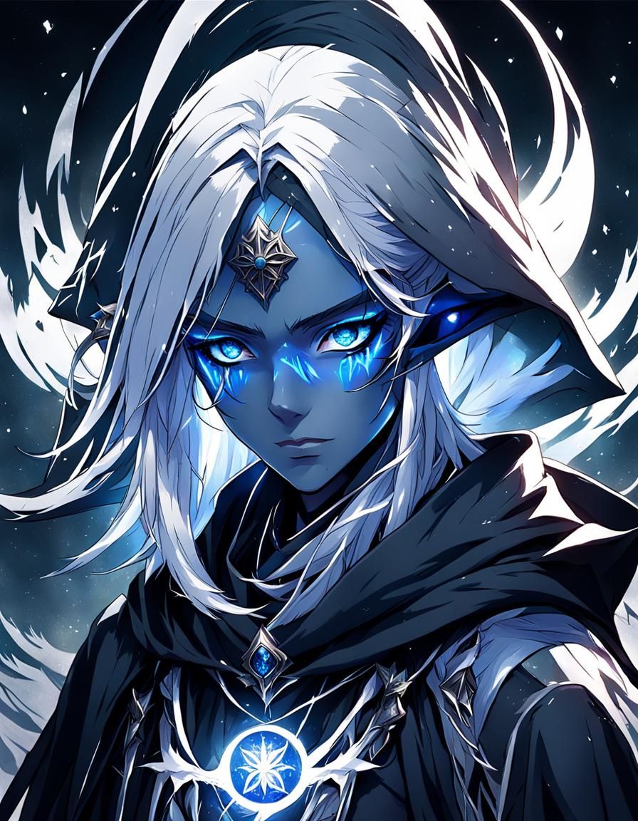 Mysterious Elf Girl: Anime Style Digital Art