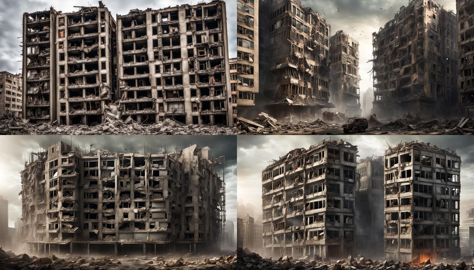 Post-Apocalyptic City Ruins in 3D Rendering