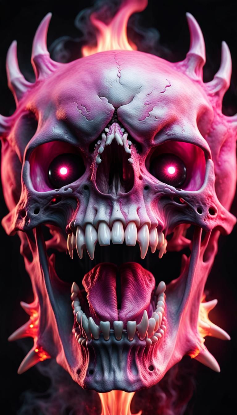 Pink skull wallpaper