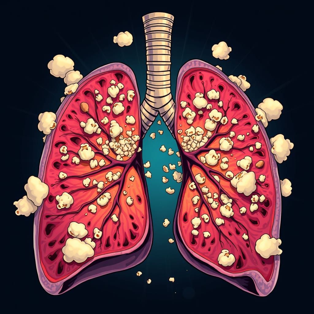 Colorful Comic Book Art: Collapsed Popcorn Lung