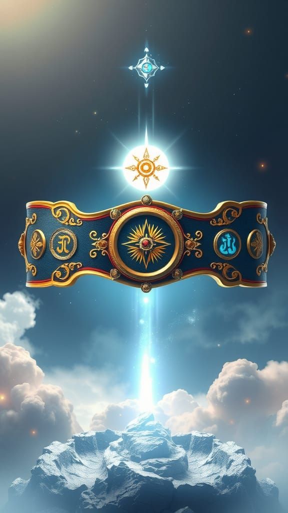 Sacred Belt of Serenity, Majestic Holy Aesthetic in Deep Col...