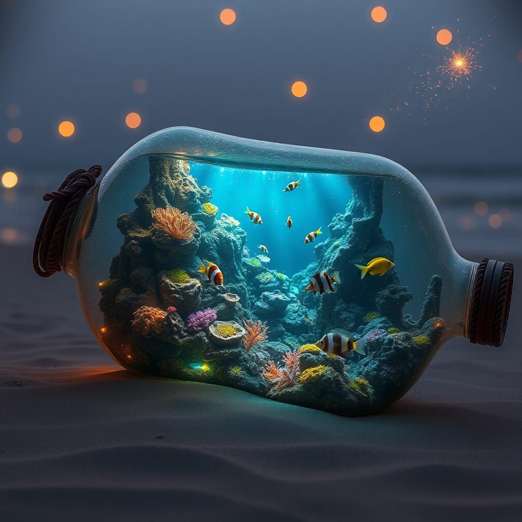 Coral Reef in a Bottle: Bioluminescent Seascape