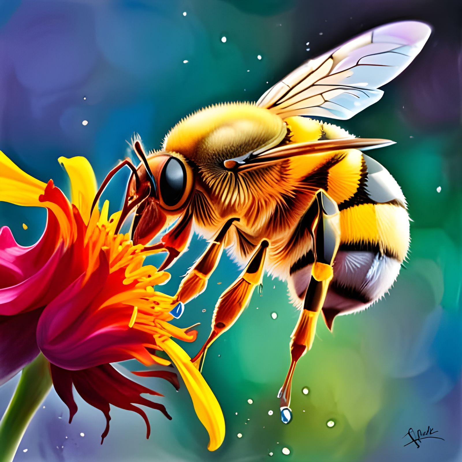 A bee collecting pollen