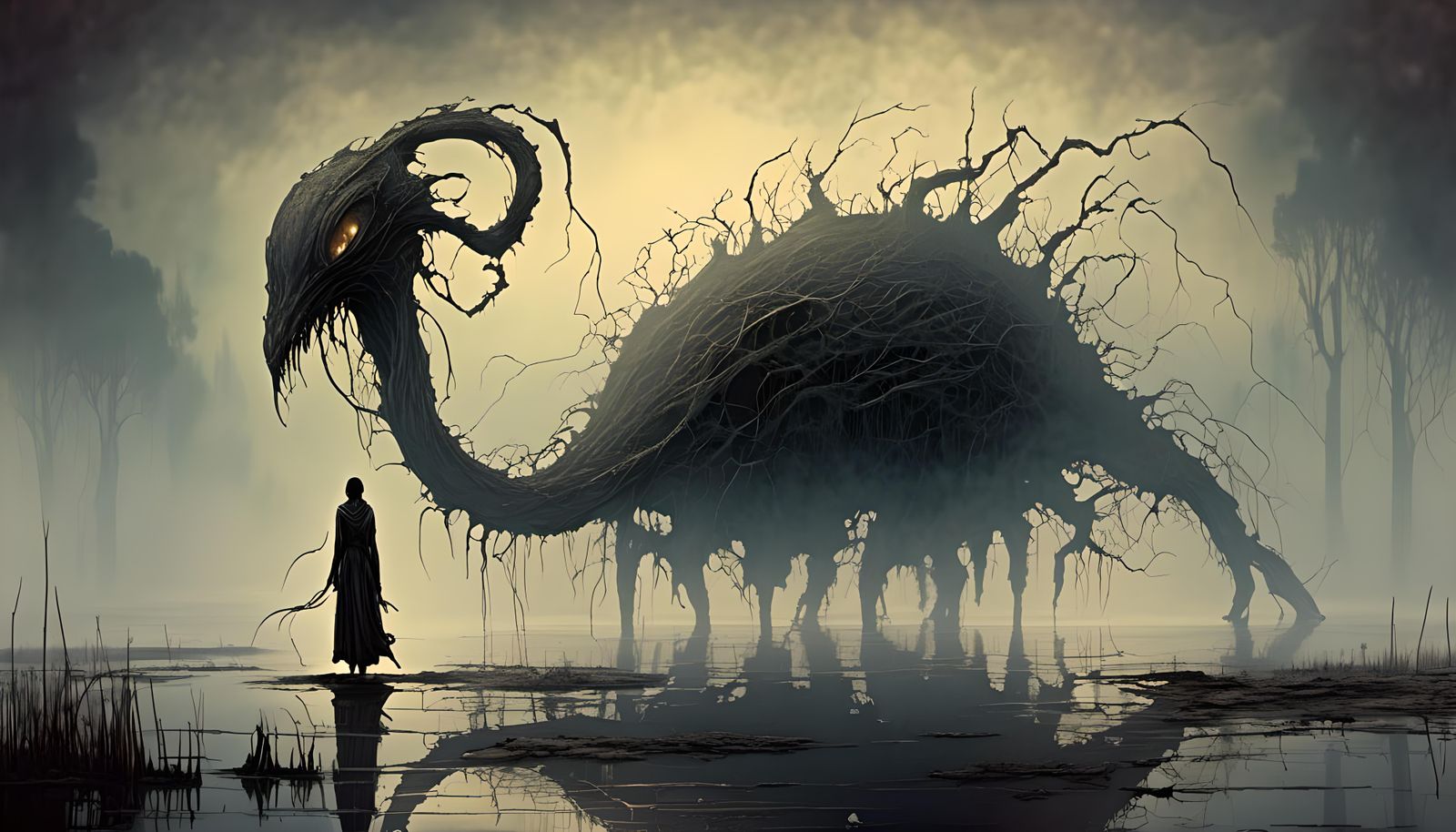Eldritch Horror Monster Emerges from Swamp