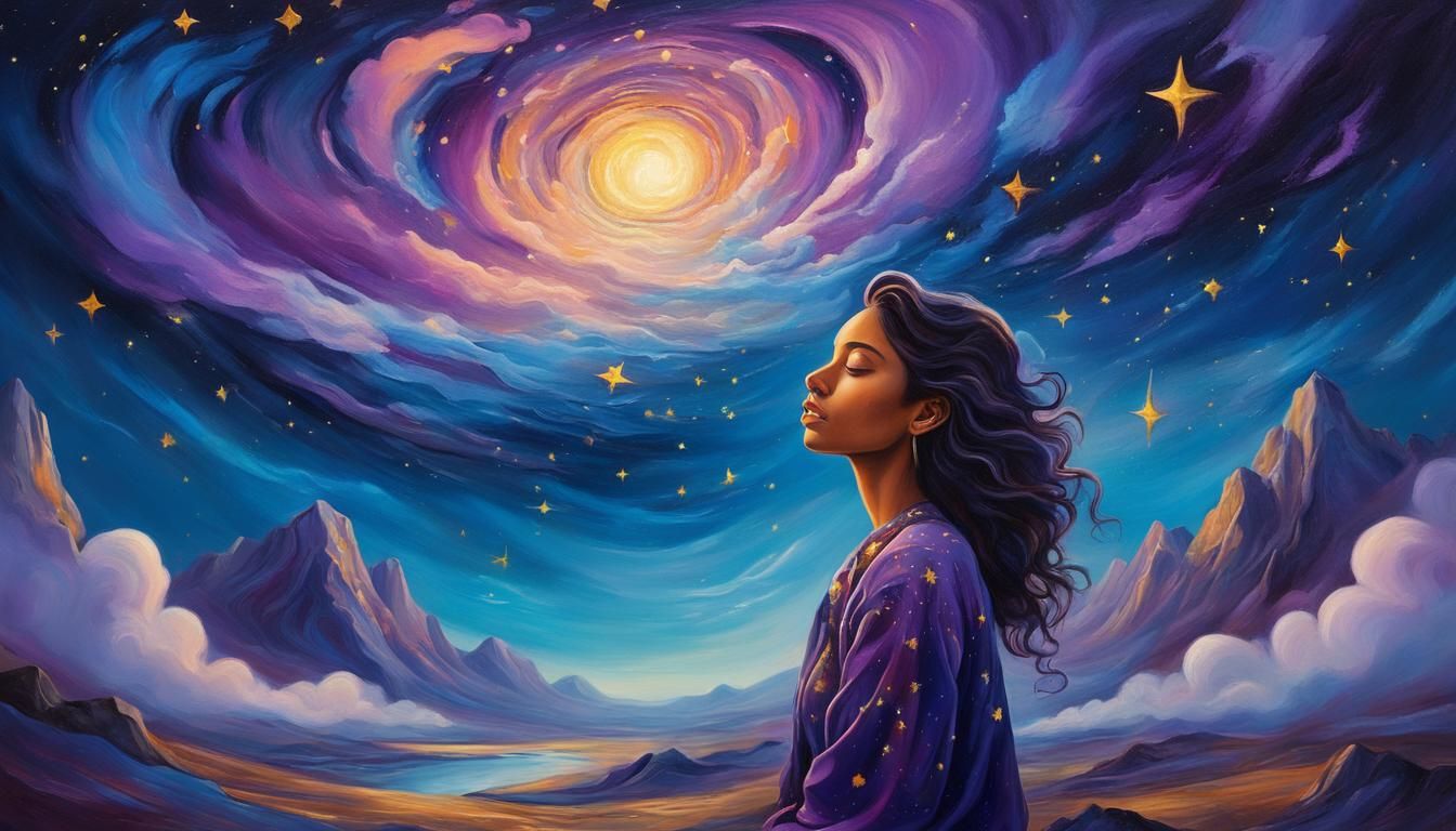 Surreal Dreamscape: Oil Painting of Nadia Waheed