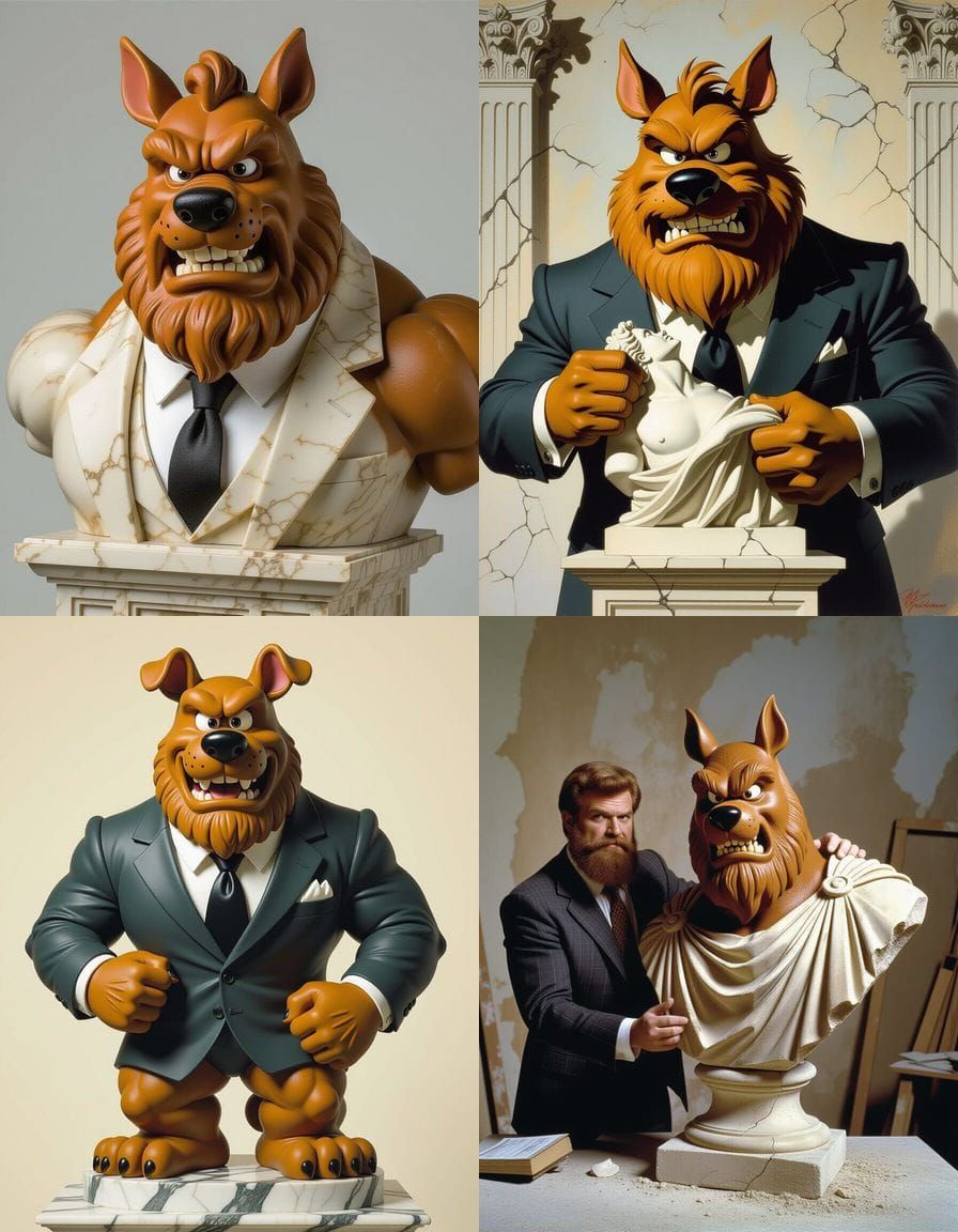 Muscular Scooby Doo Transforms Sculpture