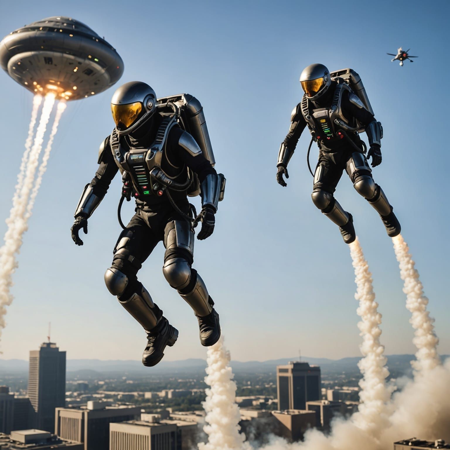 Aliens Take Flight with Jetpacks in Sci-Fi Art