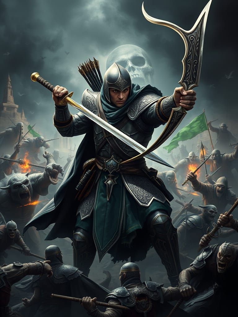 Epic Fantasy Hero Unleashes Battle in Darkened Middle Earth