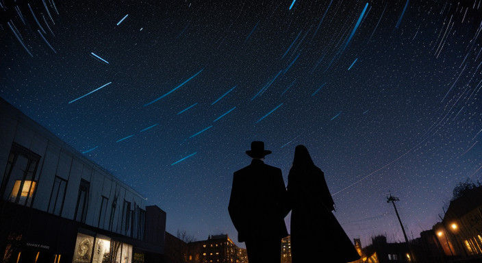 Ethereal Star Trails Dance in a Surreal Night Sky