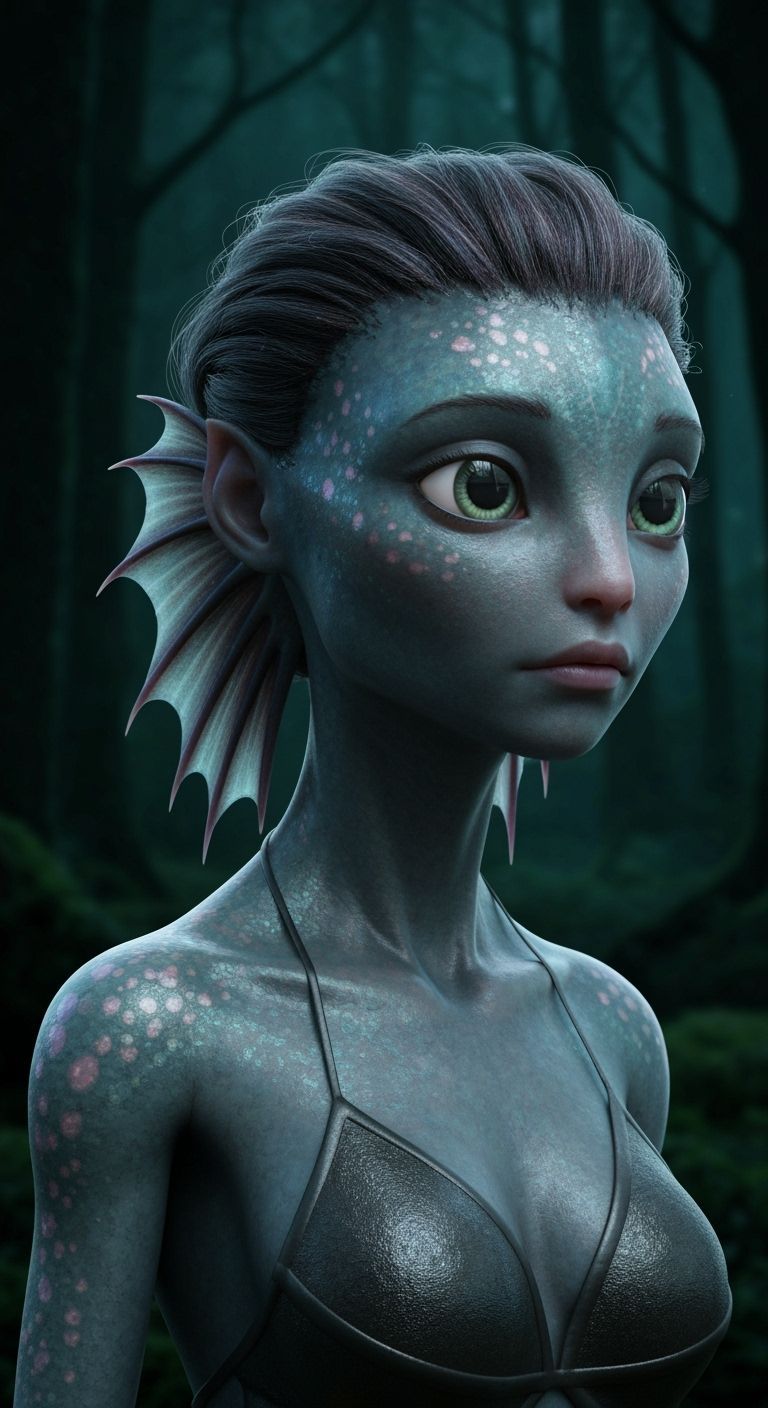 Bioluminescent Dinosaur in Jungle Dreamscape