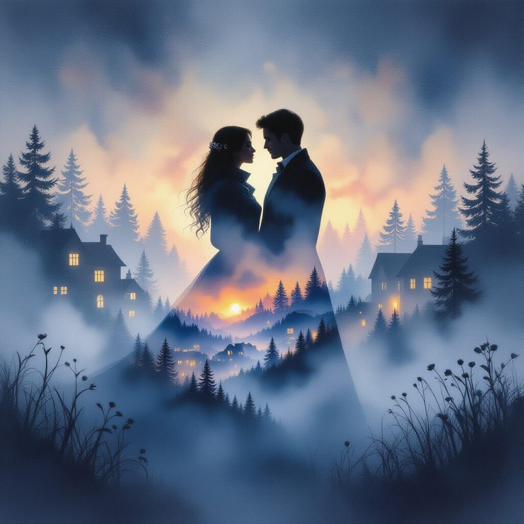 Ethereal Star Dancers in Misty Twilight World