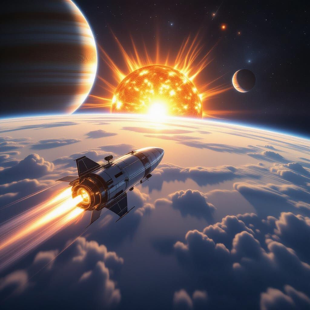 Solar System Panorama: Ultra-Realistic Spacecraft View