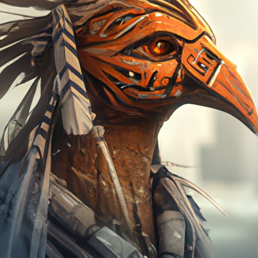 Detailed Bird Humanoid Portrait, Trending Artstation Art