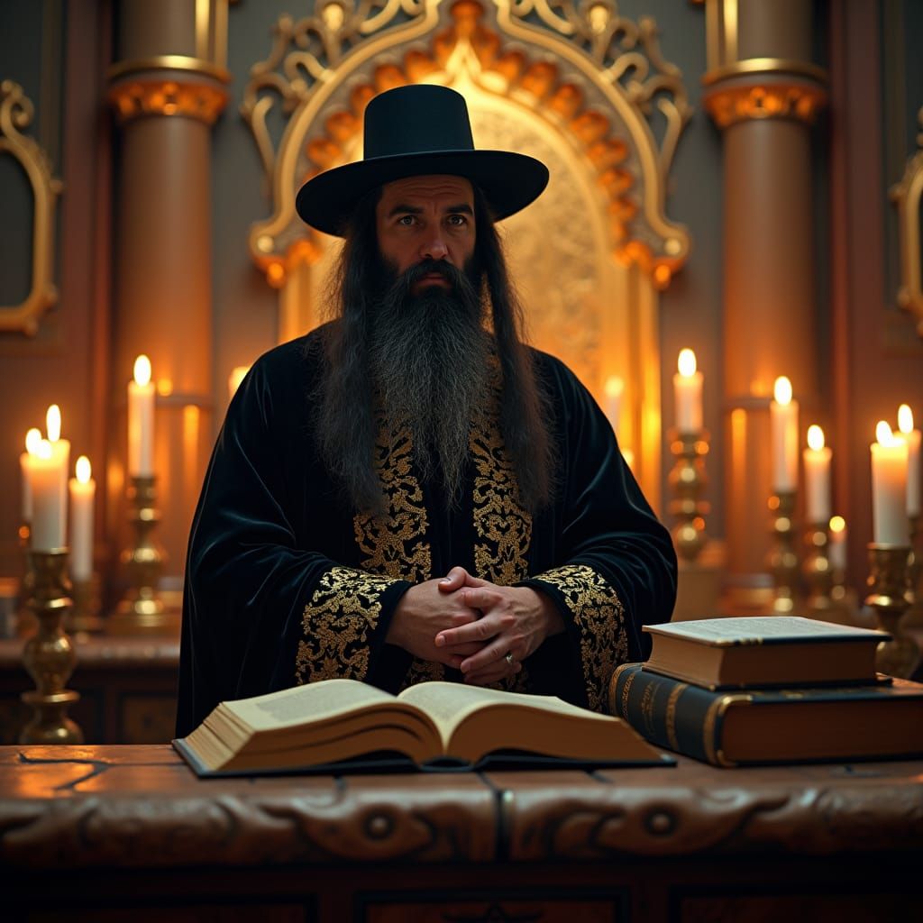 Mystical Rabbi in Fantasy Concept Art Style