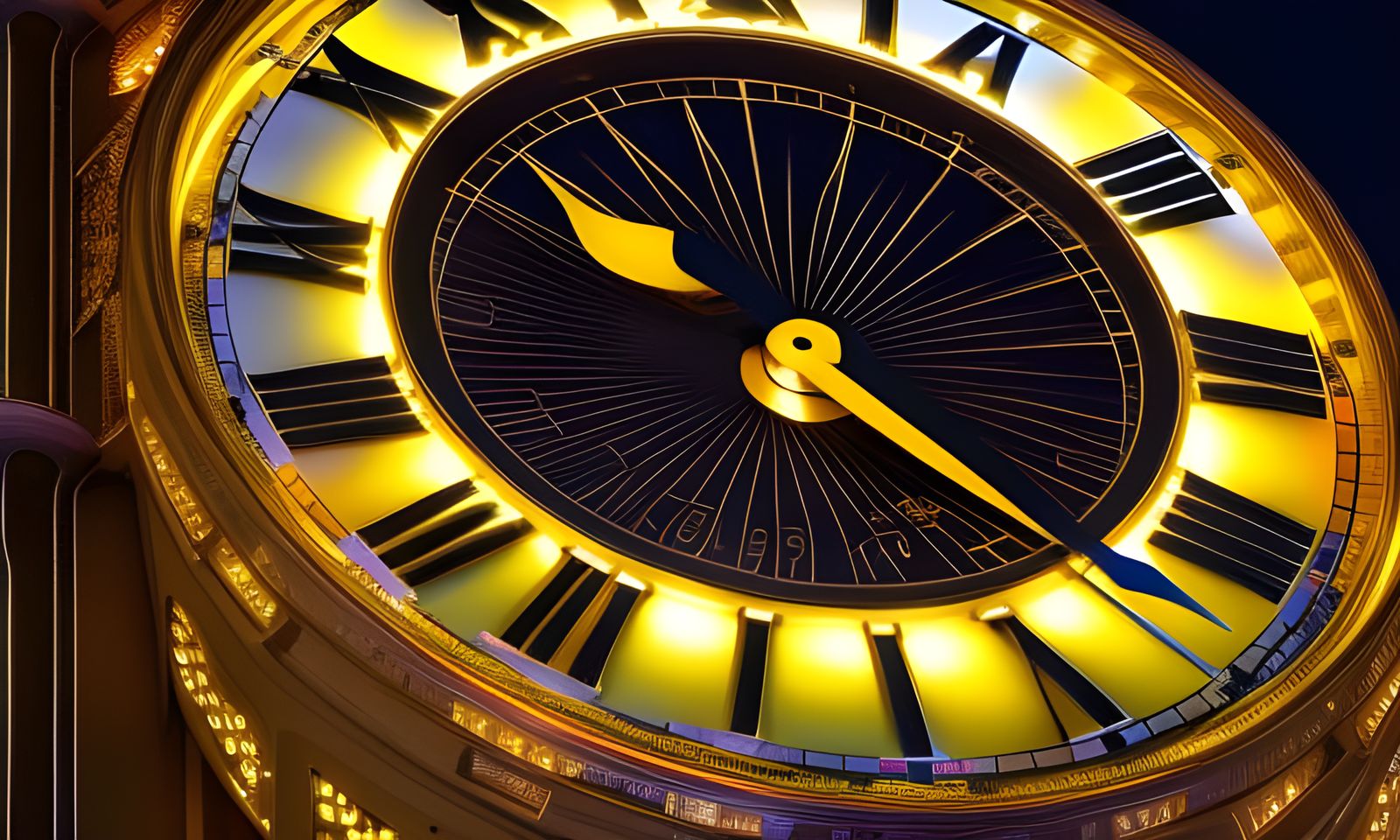 Art Deco Flying Clocks with Aurora Borealis