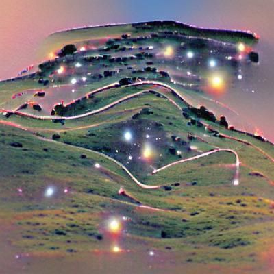 Constellation Hill Under a Starry Night Sky