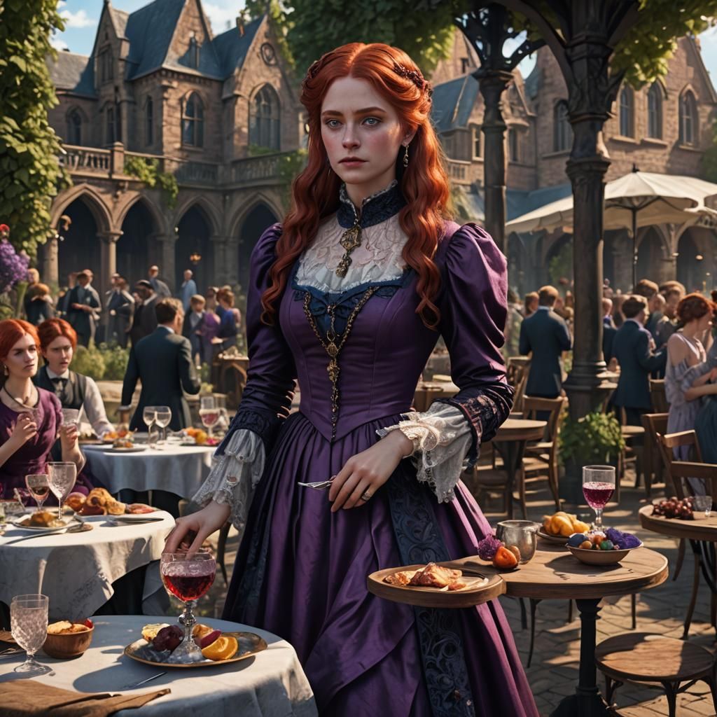 Victorian Gothic Lady at Summer Event