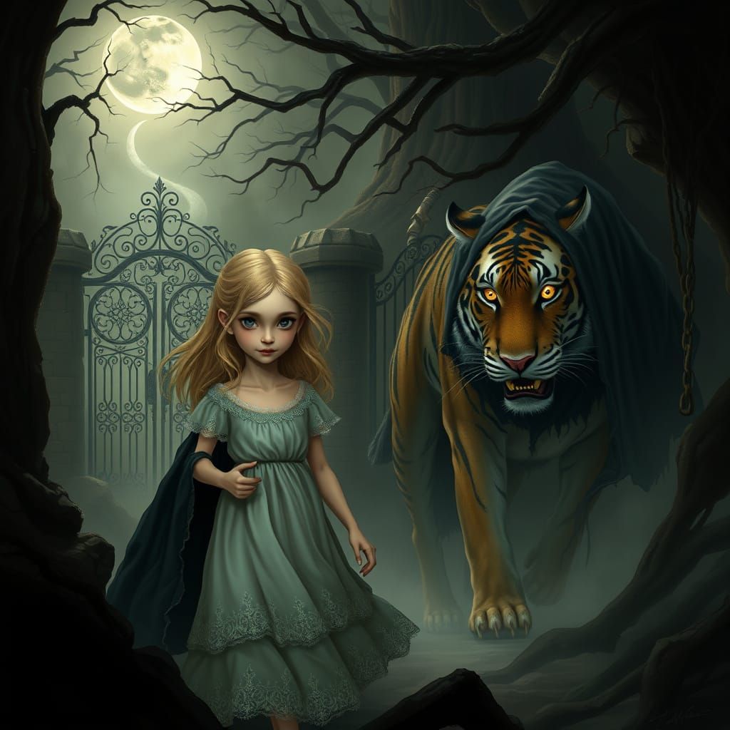 Mysterious Encounter in a Haunting Forest