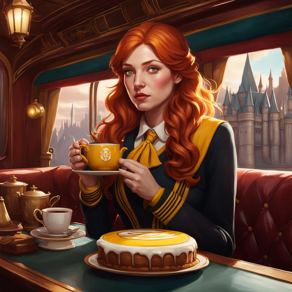 Redhead Student on Hogwarts Express: Artgerm Concept