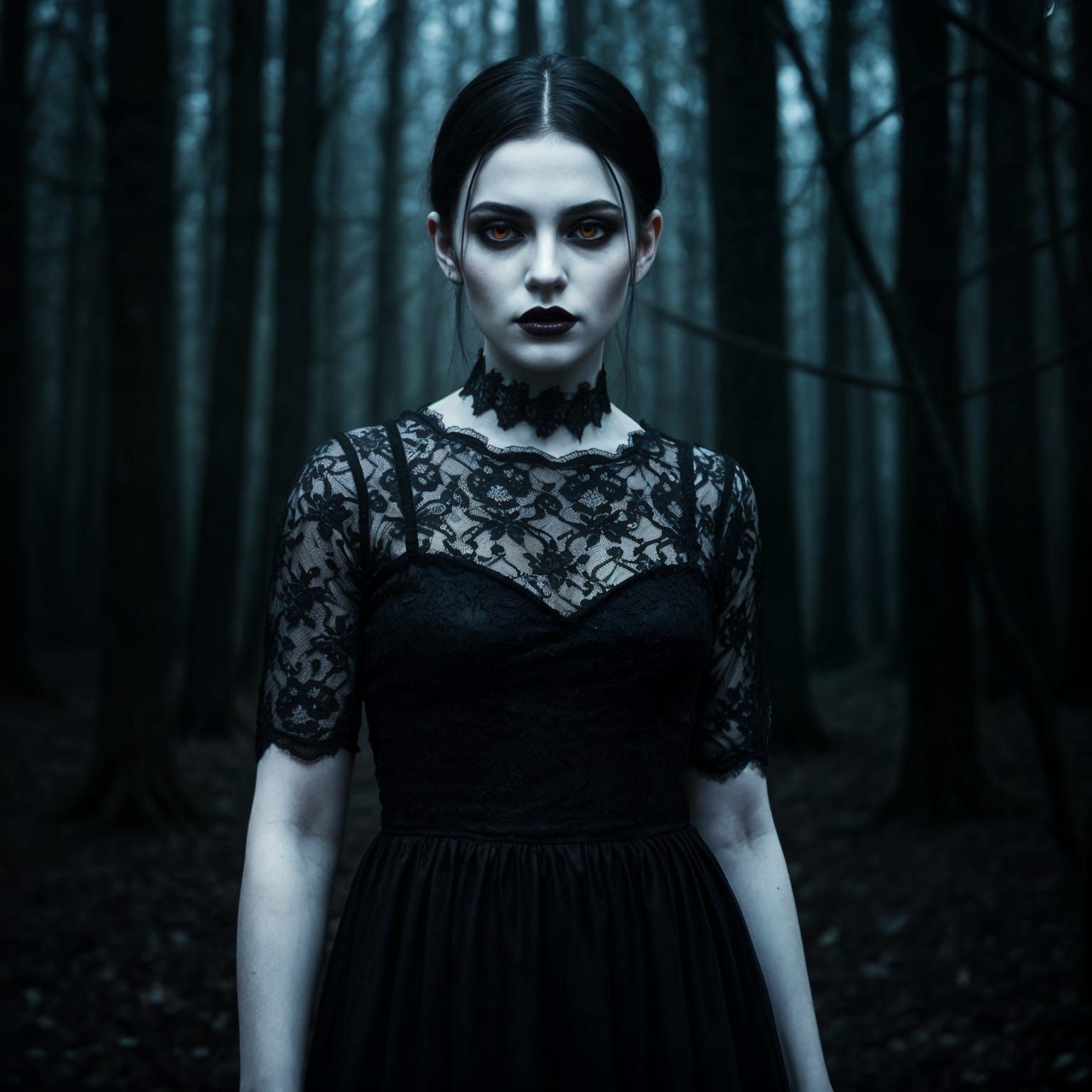 Gothic Vampire Portrait in Photorealistic Style