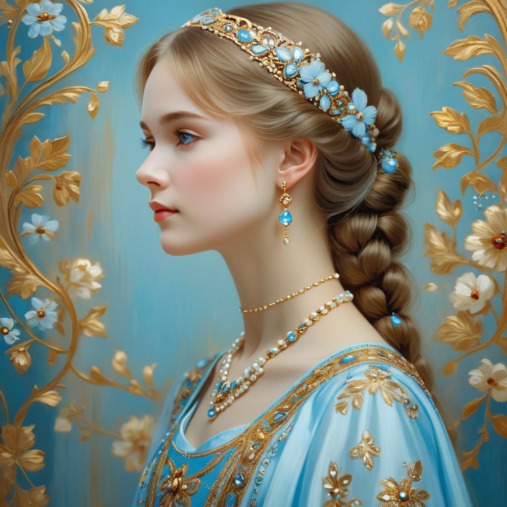 Portrait of a Russian Princess in Art Nouveau Style