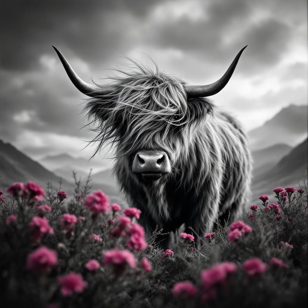 Windblown Highland Cow