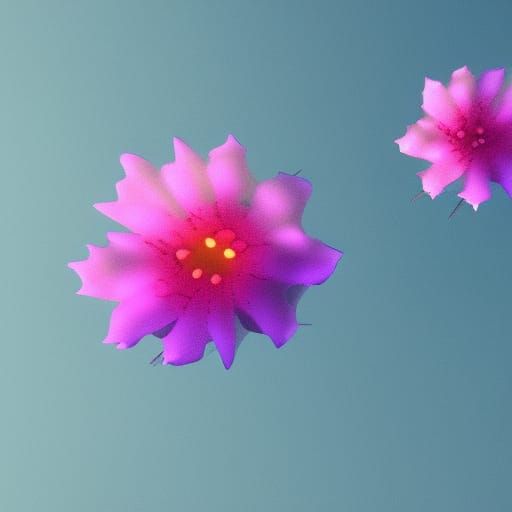 Dew-Kissed Flowers Under Moonlight: 3D Digital Art