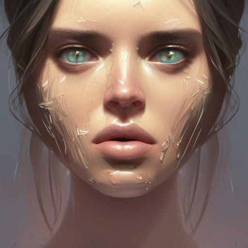 Detailed Portrait in Art Nouveau Style