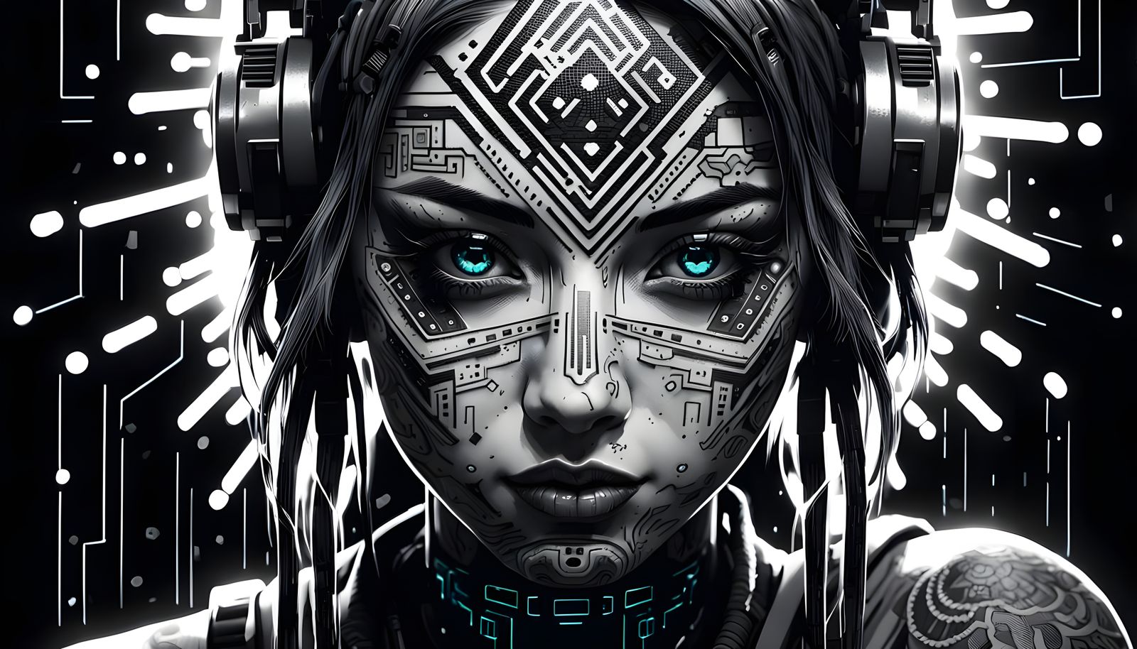 Cyberpunk Anime Woman in 8-bit Pixel Art