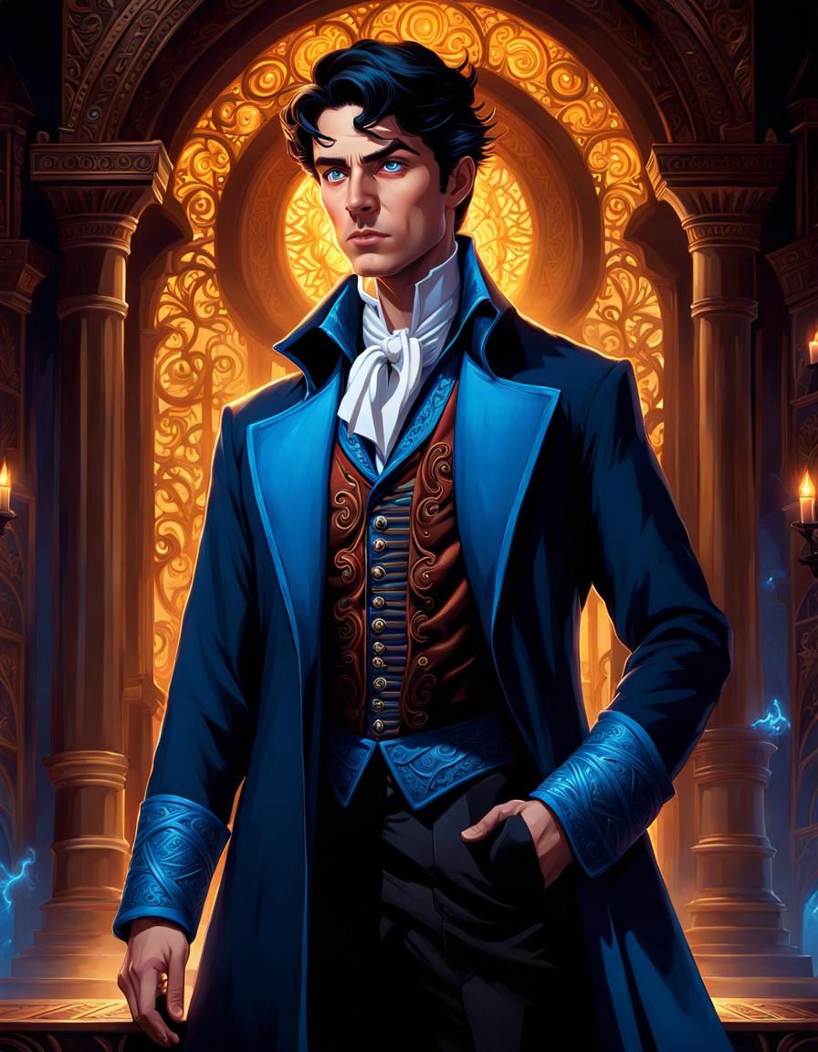 Teenage Magician Portrait in Comic Book Style