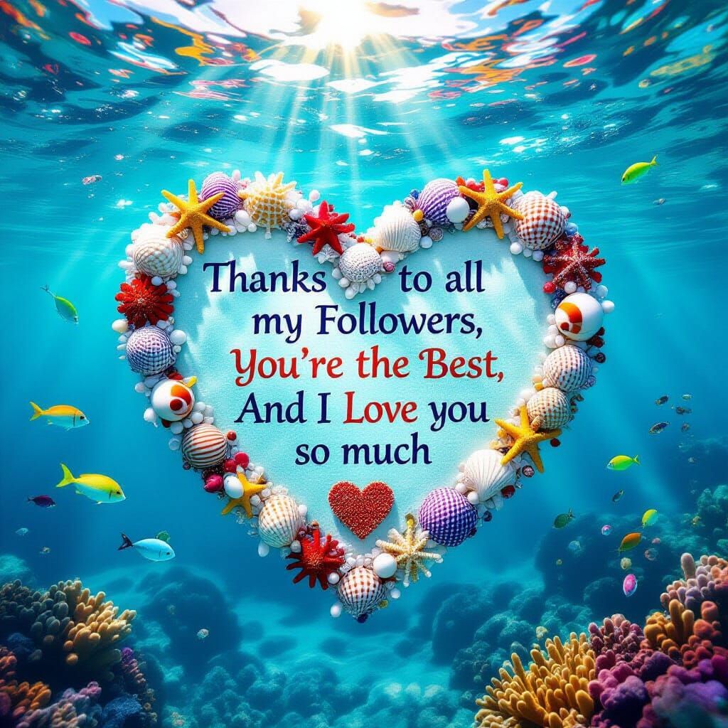 Coral Sign with Glowing Message Under the Sea