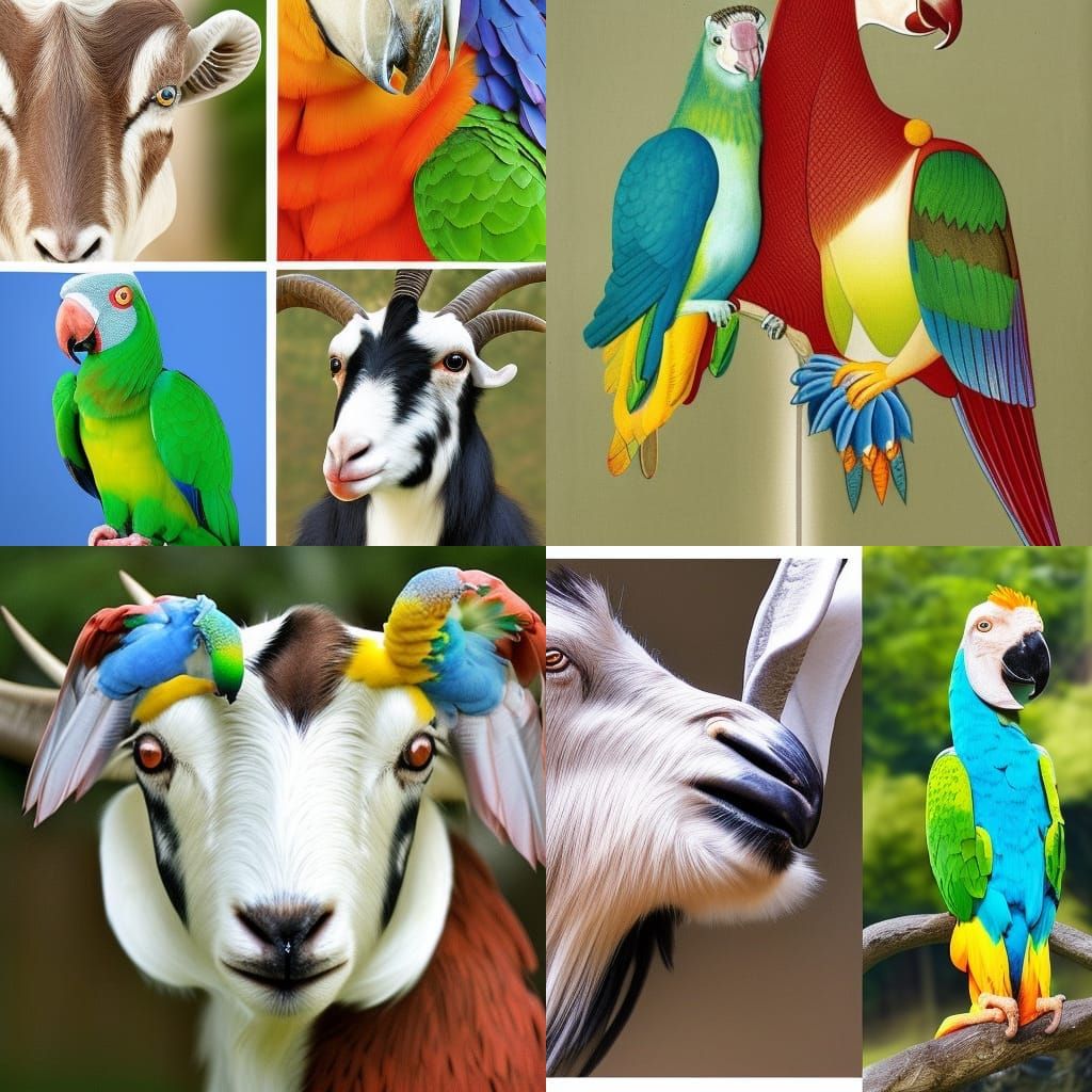 Hybrid Goat-Parrot: A Fantastical Creature
