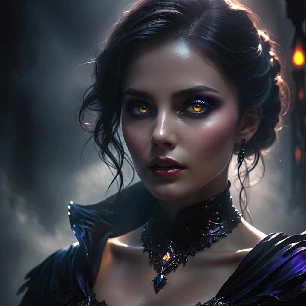 Dark Fantasy Woman Drains Life Force