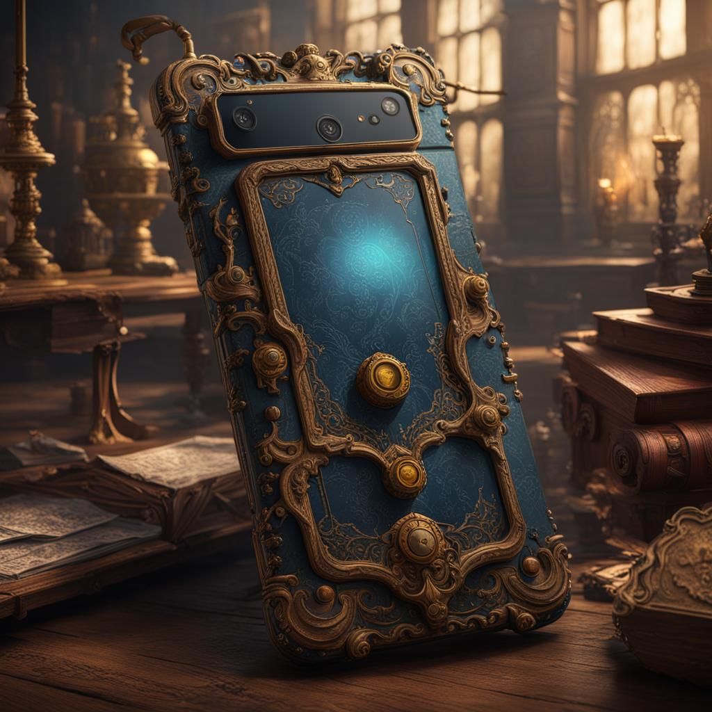 Victorian Cell Phone Bard in Detailed Matte Painting