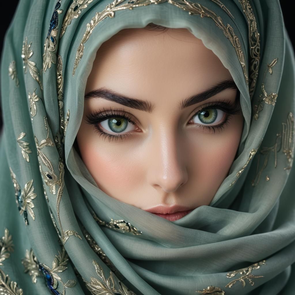 Beautiful Woman with Striking Eyes