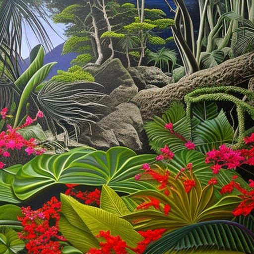 Fantasy Rainforest Concept Art in Mixed Media