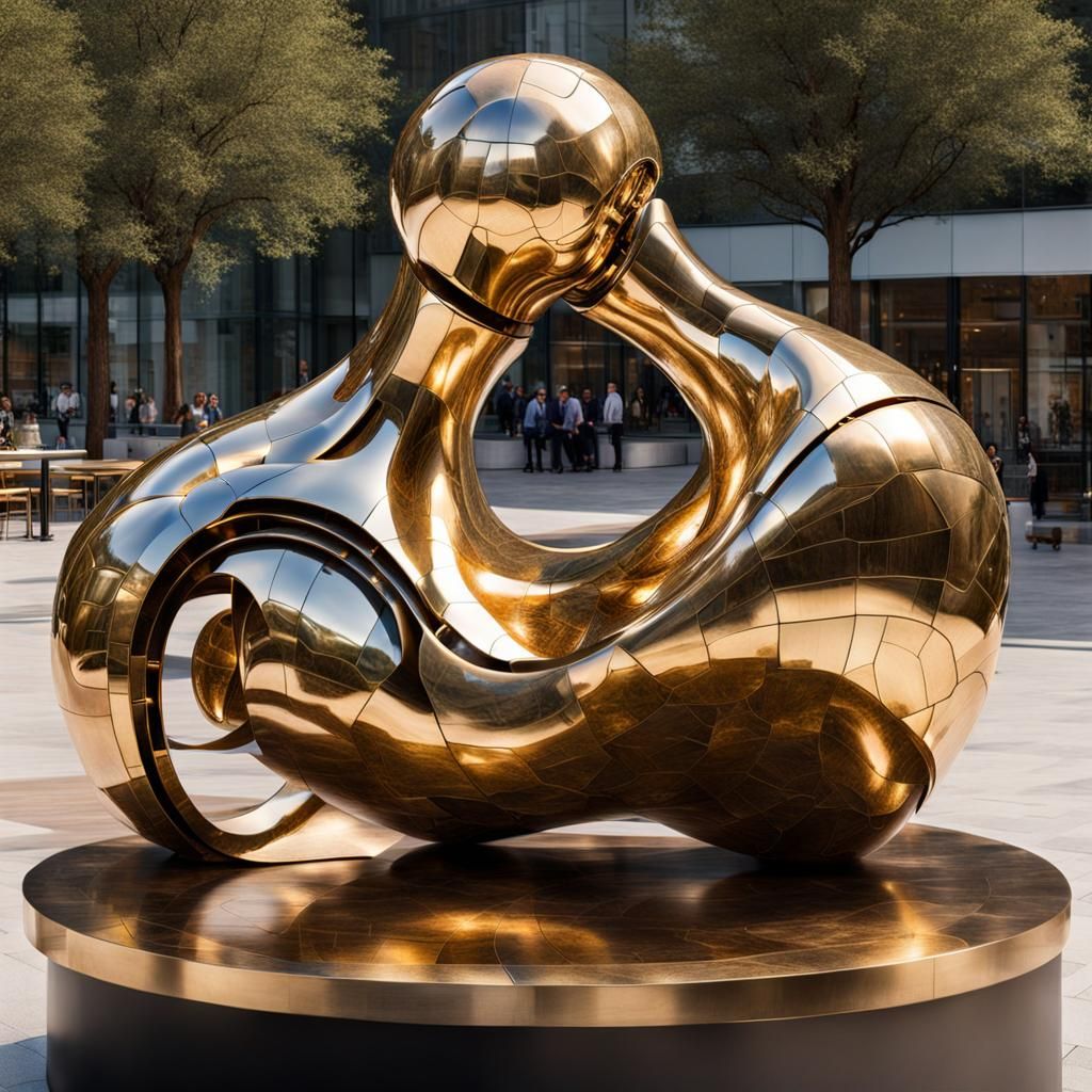 Steampunk Sculpture in the Style of Henry Moore